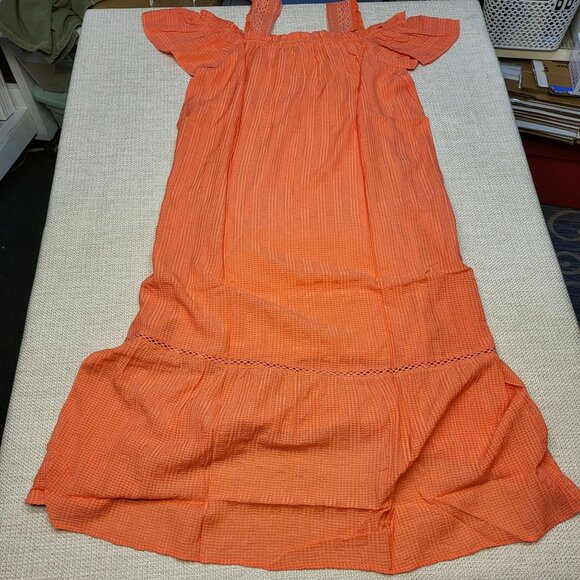 Sunkist Gingham Embroidered  Sleeveless Dress With Ruffle Straps Anthropologie - Picture 2 of 16